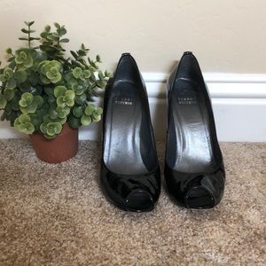 Stuart Weitzman Patent Leather Peep Toe - size 8